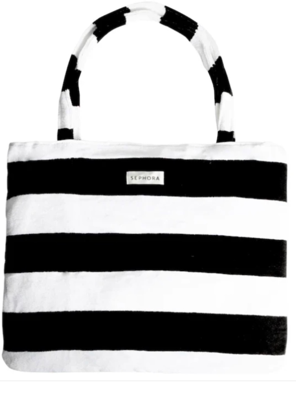 Sephora Convertible Towel Tote Black White Striped Beach Tote - New in package